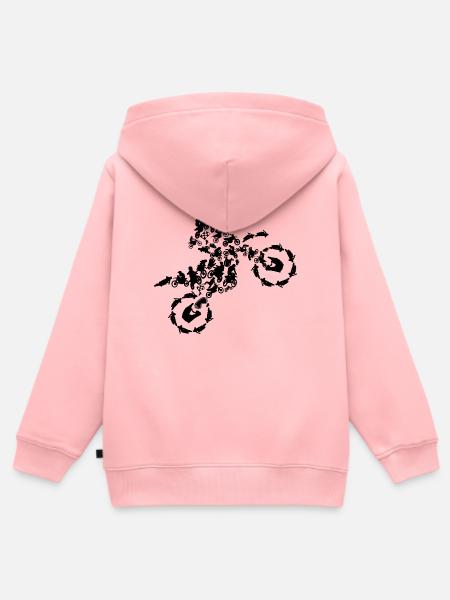 Motocross - Kinder Premium Organic Zip Hoodie - Rosa
