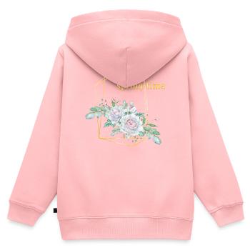 Printemps - Sweat Premium à capuche zippé enfant bio - rose - Dos - AI Model Kid Female (0cm)