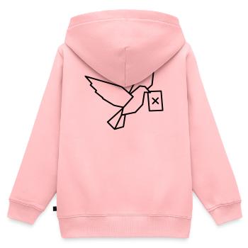 Brieftaube Wahlzettel Outline - Kinder Premium Organic Zip Hoodie - Rosa - Hinten - AI Model Kid Female (0cm)