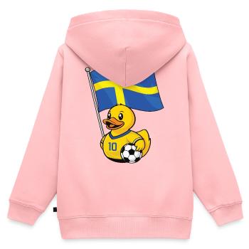 Schweden Fußball Fan Shirt für stolze Fans - Kinder Premium Organic Zip Hoodie - Rosa - Hinten - AI Model Kid Female (0cm)