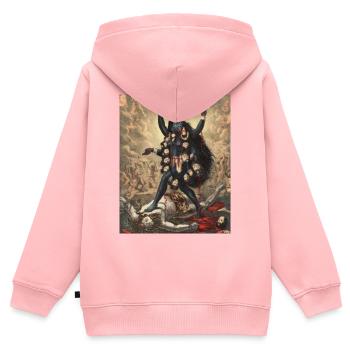 Kali, der zornige Beschützer - Kinder Premium Organic Zip Hoodie - Rosa - Hinten - AI Model Kid Female (0cm)
