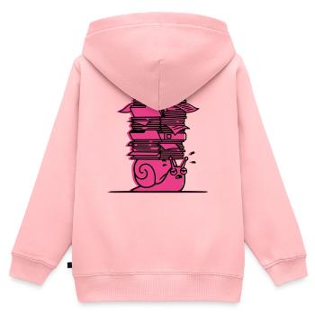 Snail Books : Apprentissage de la bande dessinée - Sweat Premium à capuche zippé enfant bio - rose - Dos - AI Model Kid Female (0cm)