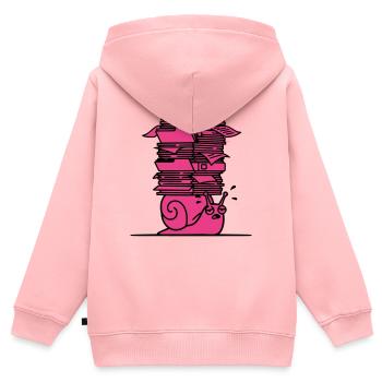 Bureau des dossiers d’escargots colorés - Sweat Premium à capuche zippé enfant bio - rose - Dos - AI Model Kid Female (0cm)
