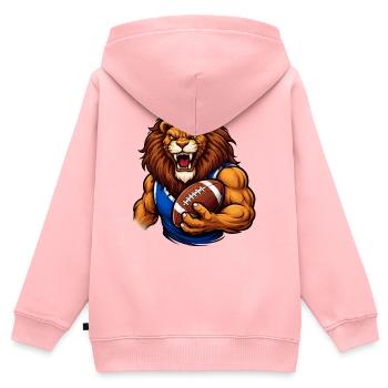 Löwe Football Maskottchen - Kinder Premium Organic Zip Hoodie - Rosa - Hinten - AI Model Kid Female (0cm)