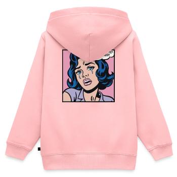 Ich will einfach nur im Bett bleiben! - Kinder Premium Organic Zip Hoodie - Rosa - Hinten - AI Model Kid Female (0cm)