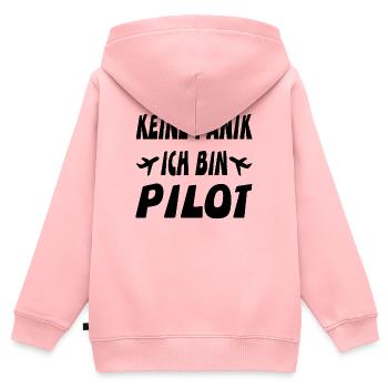 Pilot - Kinder Premium Organic Zip Hoodie - Rosa - Hinten - AI Model Kid Female (0cm)