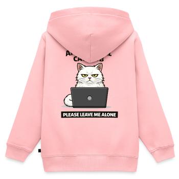 Antisozialer Katzenclub: Lass mich in Ruhe - Kinder Premium Organic Zip Hoodie - Rosa - Hinten - AI Model Kid Female (0cm)