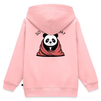 Panda Kuscheltraum unter Decke - Kinder Premium Organic Zip Hoodie - Rosa - Hinten - AI Model Kid Female (0cm)