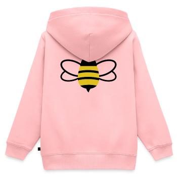 Honigbiene - Kinder Premium Organic Zip Hoodie - Rosa - Hinten - AI Model Kid Female (0cm)