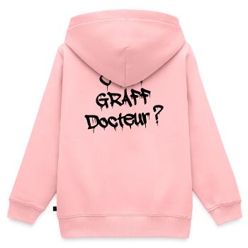 C'EST GRAFF DOCTEUR ? - Sweat Premium à capuche zippé enfant bio - rose - Dos - AI Model Kid Female (0cm)