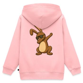 Osterhase Ostern Tanzender Osterhase Dab - Kinder Premium Organic Zip Hoodie - Rosa - Hinten - AI Model Kid Female (0cm)