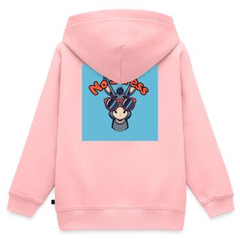 Stressfreier Esel und rote Brille - Kinder Premium Organic Zip Hoodie - Rosa - Hinten - AI Model Kid Female (0cm)