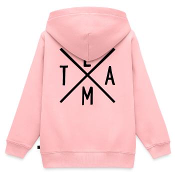 Équipe - Sweat Premium à capuche zippé enfant bio - rose - Dos - AI Model Kid Female (0cm)