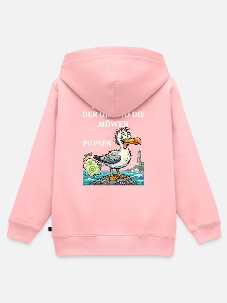 Norddeutscher Humor Spruch Möwe - Kinder Premium Organic Zip Hoodie - Rosa