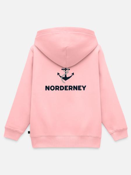 Moin Norderney – Maritimes Anker-Design - Kinder Premium Organic Zip Hoodie - Rosa
