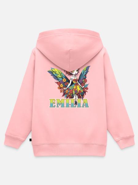 Emilia - Mädchenname - Fee - Kinder Premium Organic Zip Hoodie - Rosa