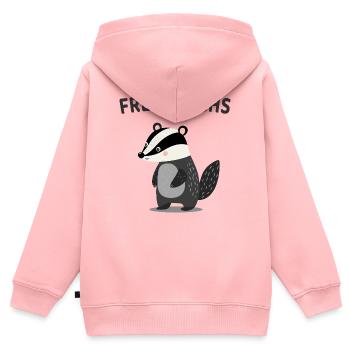 Frechdachs Lustiger Dachs Spruch - Kinder Premium Organic Zip Hoodie - Rosa - Hinten - AI Model Kid Female (0cm)