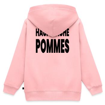 Pommes - Kinder Premium Organic Zip Hoodie - Rosa - Hinten - AI Model Kid Female (0cm)