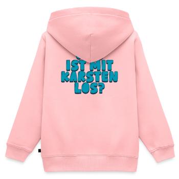 Was ist mit Karsten los? - Kinder Premium Organic Zip Hoodie - Rosa - Hinten - AI Model Kid Female (0cm)