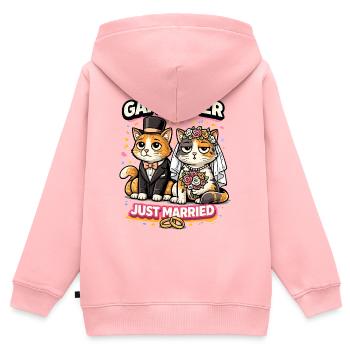 Spiel vorbei Nur verheiratete Katzen - Kinder Premium Organic Zip Hoodie - Rosa - Hinten - AI Model Kid Female (0cm)