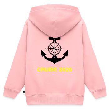 Croisière 2026 Anchor Compass - Sweat Premium à capuche zippé enfant bio - rose - Dos - AI Model Kid Female (0cm)