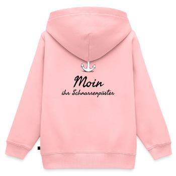 Moin plattdeutsches Schimpfwort mit Anker - Kinder Premium Organic Zip Hoodie - Rosa - Hinten - AI Model Kid Female (0cm)
