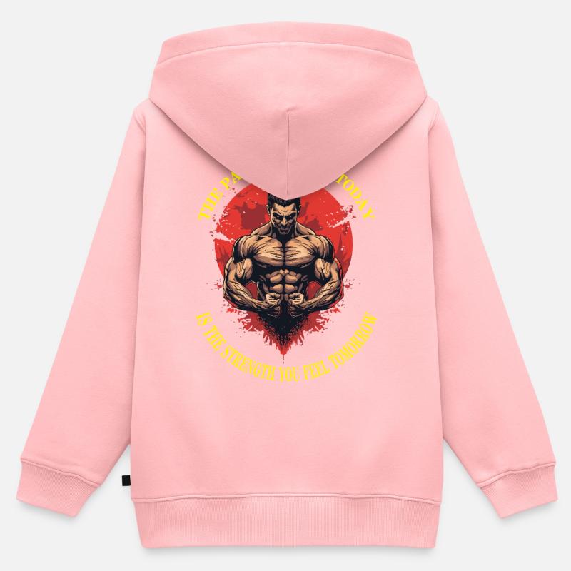 Douleur-Résistance - Sweat Premium à capuche zippé enfant bio - rose