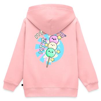 Niedliche fröhliche Dango Spieße  - Kinder Premium Organic Zip Hoodie - Rosa - Hinten - AI Model Kid Female (0cm)