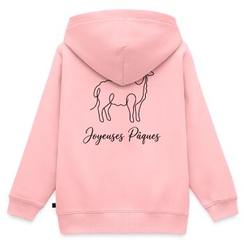 Joyeuses Pâques , Süßes Lämmchen Oster Shirt, Bag - Kinder Premium Organic Zip Hoodie - Rosa - Hinten - AI Model Kid Female (0cm)