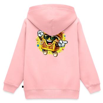 Goldener Sarg-Swag - Kinder Premium Organic Zip Hoodie - Rosa - Hinten - AI Model Kid Female (0cm)