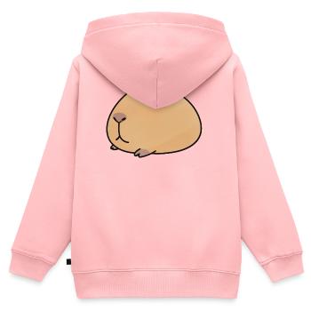 Lounging Capybara Cozy Vibe - Kids Premium Organic Zip-up Hoodie - rose - Back - AI Model Kid Female (0cm)