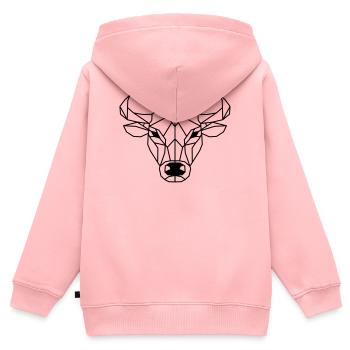 Polygone de bœuf - Sweat Premium à capuche zippé enfant bio - rose - Dos - AI Model Kid Female (0cm)