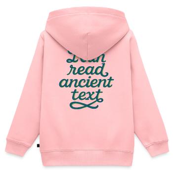Ancient Script Tee - Kids Premium Organic Zip-up Hoodie - rose - Back - AI Model Kid Female (0cm)