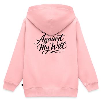 Sarcasme ici contre ma volonté. Drôles d’hommes. - Sweat Premium à capuche zippé enfant bio - rose - Dos - AI Model Kid Female (0cm)