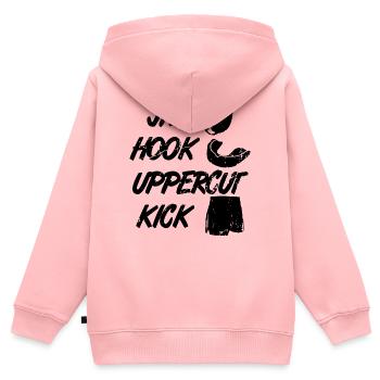 Techniques de kickboxeur - Sweat Premium à capuche zippé enfant bio - rose - Dos - AI Model Kid Female (0cm)