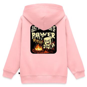 Rôti au feu de camp - Sweat Premium à capuche zippé enfant bio - rose - Dos - AI Model Kid Female (0cm)