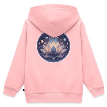 Kosmischer Lotusgarten - Kinder Premium Organic Zip Hoodie - Rosa - Hinten - AI Model Kid Female (0cm)