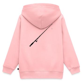 Angelrute - Kinder Premium Organic Zip Hoodie - Rosa - Hinten - AI Model Kid Female (0cm)