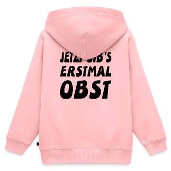 Obst - Kinder Premium Organic Zip Hoodie - Rosa - Hinten - AI Model Kid Female (0cm)