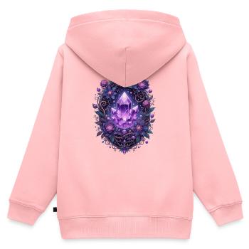 Amethystkristall im Rosenkranz - Kinder Premium Organic Zip Hoodie - Rosa - Hinten - AI Model Kid Female (0cm)