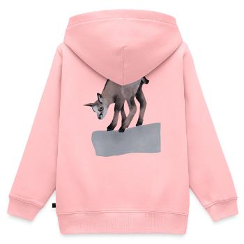 Gams am Fels - Kinder Premium Organic Zip Hoodie - Rosa - Hinten - AI Model Kid Female (0cm)