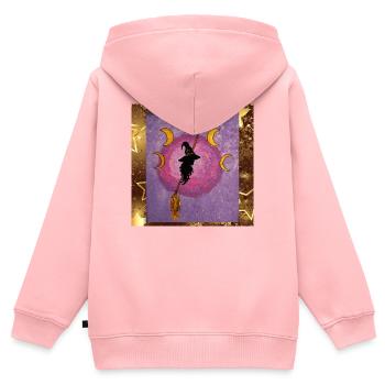 Sternenzauberin auf dem Besen - Kinder Premium Organic Zip Hoodie - Rosa - Hinten - AI Model Kid Female (0cm)