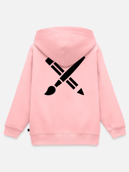 Pinsel, Bleistift, Basteln, Kunst Symbol - Kinder Premium Organic Zip Hoodie - Rosa