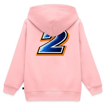 Nummer 2 Fußball Shirt Turnier 2026 Design  - Kinder Premium Organic Zip Hoodie - Rosa - Hinten - AI Model Kid Female (0cm)
