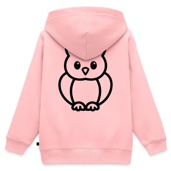 chouette - Sweat Premium à capuche zippé enfant bio - rose - Dos - AI Model Kid Female (0cm)