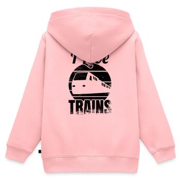 Railway lovers - Kids Premium Organic Zip-up Hoodie - rose - Back - AI Model Kid Female (0cm)