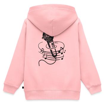 Sänger Mikrofon Karaoke Musiker Mikrophon Singen - Kinder Premium Organic Zip Hoodie - Rosa - Hinten - AI Model Kid Female (0cm)
