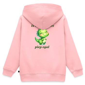 Schnurz piep egal Lustiger Spruch süßer Dino - Kinder Premium Organic Zip Hoodie - Rosa - Hinten - AI Model Kid Female (0cm)