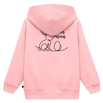 Felices Pascuas, Süßes Hasen Oster Shirt, hoodie - Kinder Premium Organic Zip Hoodie - Rosa - Hinten - AI Model Kid Female (0cm)