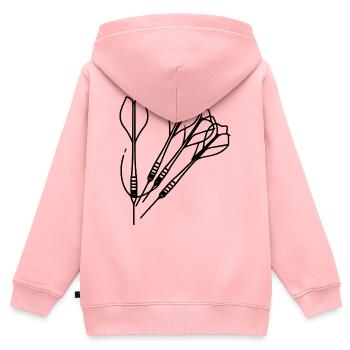 Fléchettes - Sweat Premium à capuche zippé enfant bio - rose - Dos - AI Model Kid Female (0cm)
